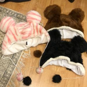 Fuzzy bear hats